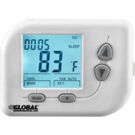 GLOBAL EQUIPMENT Global Industrial® Non-Programmable Thermostat, Heat, Cool, Off, Auto, 24 VAC WT010